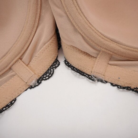 Aerie Bra sz 38DD Real Power Balconette Underwire Black Tan Lace Lightly Padded - Picture 7 of 14